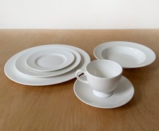 2 SETS Vtg. WEDGEWOOD WHITE Bone China 6-Pc Place Setting England PRISTINE picture