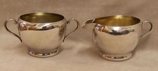 Creamer & Sugar Bowl Silverplate Forbes Silver Co FBS Vintage Set USA Made picture