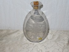 Vintage Transparent Glass Carafe Engraved Ludwigsthal Crown Bavaria Ludwigsthal picture