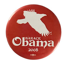 2008 Unique Barack Obama Politics Pnback 44th President Candidate Button Badge picture