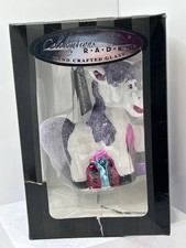 New HTF Celebrations By  Radko Glitter Unicorn Christmas Ornament In Box picture