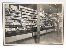 Antique 1910s General Store Interior Clerk | Great Details Tobacco, Washboards picture