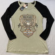 NEW GENUINE HARLEY DAVIDSON HT4723SAG WOMEN'S XSMALL UNLEASED POWER L/S SAGE picture