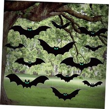 16Pcs Halloween Hanging Bats Decorations Outdoor, Large Flying Bats with picture