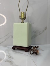 Vintage Ralph Lauren Style Porcelain Table Lamp With Wooden Base picture