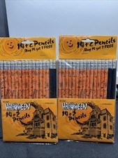 Vintage 90’s Halloween Pencil Lot Of New Unused Orange Black Ghost ADI 32 NIP picture
