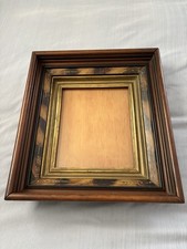 Antique Victorian Shadowbox Wood Picture Frame W Glass Insert Hinges And Lock picture