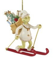 LENOX 2026 GRINCH ON SKIS ORNAMENT / PORCELAIN / NEW IN BOX / picture