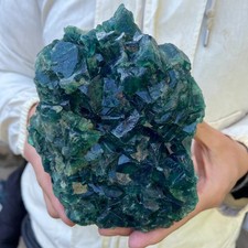 6.5LB  Natural cubic green fluorite crystal cluster rough mineral specimen picture