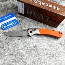 Benchmade Custom Mini 15085 Crooked River Satin Aluminum Orange G10 Handle Knife picture