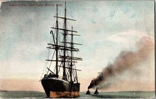 Ganges Towing, Tugboats Towing Massive Sailing Ship Puget Sound, Seattle, WA JT2 picture