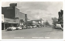 MAIN STREET VIEW original real photo postcard rppc ALTURAS CALIFORNIA CA 1950s picture