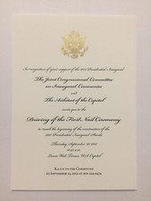 2012 President Barack Obama Inauguration Driving First Nail Ceremony Invitation picture