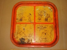Vintage 1969 Peanuts Snoopy Tray Rare Orange READ DESC picture