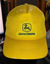 Vintage 1970s John Deere Patch Yellow Men's 6 3/4 - 7 1/2 USA Trucker Hat Cap #B picture