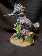 Vintage Royal Crown J Byron Porcelain Belted Kingfisher Figurine Life Size 1984 picture