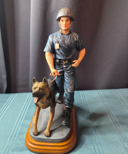2001 Vanmark Blue Hats of Bravery 9/11 WTC K9 Handler German Shepherd Figurine picture