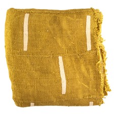 Earthy Mustard Bogolan Mali Mud Cloth Minimalist Design African Yellow Cotton picture