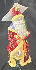 Vtg 2000 Christopher Radko Ol' Blue Eyes Santa Glass Ornament 6-Inch 00-027-QVC picture