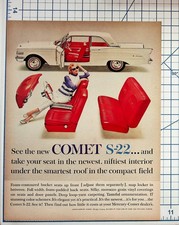 1960s Mercury Comet S-22 Car Vintage Print Ad Auto Interior Classic Mid-Century picture