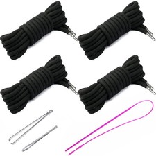 4 Pcs 53'' Drawstring Cords Replacement Drawstrings in 10 Colors 135cm, Black picture