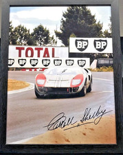 Framed 1966 LE MANs Carroll Shelby signed repro print - Ready to display 8.5x11 picture