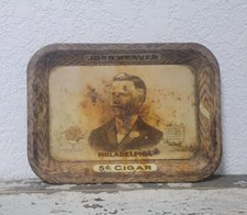 JOHN WEAVER Philadelphia 5 Cent CIGAR Antique Advertising Company Tip Tray  picture