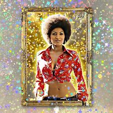 Pam Grier Holographic Gold Getter Sketch Card Limited 1/5 Dr. Dunk Signed picture