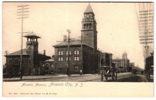 Atlantic Avenue Atlantic City New Jersey Streetcar Wagons c1900s UDB Postcard picture
