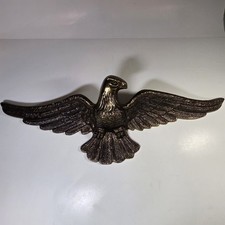 Vintage Brass American Eagle Wall Mount Plaque Colonial Style Wingspan 24” picture