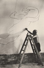 1953 Pablo Picasso Drawing Mural, Vallauris, France RPPC by Andre Villers picture