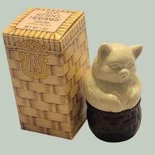 VTG Avon Kitten's Hideaway Charisma 1970s Collectible Glass Display w/ Box picture