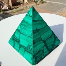411G Natural Malachite Pyramid Stone Crystal Tower Gemstone Pyramid Healing picture