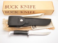 Vintage 1970s Buck 105 Pathfinder 3 Three Liner Fixed Blade Hunting Knife & Box picture