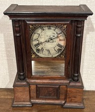 Early Antique Atkins Clock Co. London Model Shelf Clock Seth Thomas Lyre - Runs picture