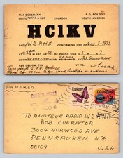 Ham Radio QSL QSO Postcard HC1KV, Quito, Ecuador picture
