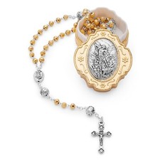 St Saint Michael Rosary Beads Catholic Medal Cross from Vatican with Case picture