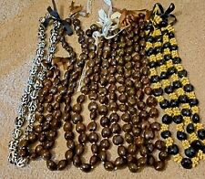 Big Vintage Lot Of 9 Hawaiian Kukui Nut Necklace Lei's For Wedding Graduation  picture