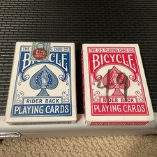 2 Vintage NOS Tax Stamp Sealed Decks Bicycle Rider Back Playing Cards **NICE** picture
