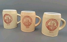 Vintage Lummus Old Timers Club Stoneware Beer Stein Mugs 1949 1950 1951 Lot 3 picture