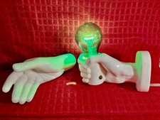 Vintage 70s POP ART signed NANCY FUNK Ceramic HAND LAMP Wall Mount WORKS MINT picture