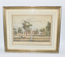 Vintage Princeton University 1836 Nassau Hall Lithograph Print Framed Wall Art picture