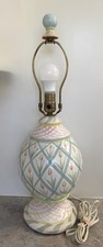 MacKenzie Childs Aalsmeer Diamond Tulip Table Lamp with Finial 23” Vintage 1988 picture