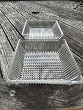 2 Vintage MCM Danish Cromargan Kabarett DANISH Space Age Glass Fridge Dishes picture