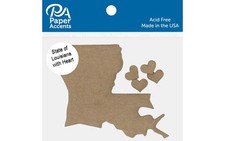Chip Shape 4pc State of Louisiana w/ Heart Nat picture