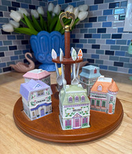 Lenox Village Porcelain Condiment Set Vintage 1990s - MINT Condition picture