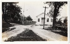 real photo Monroe Center CT - Four Corners Buildings antique postcard RPPC picture