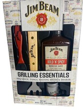 Jim Beam Collectible Grilling Essentials BBQ Gift Set Tongs Brush Shaker New picture