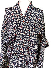 Vintage Japanese Silk Kimono Modern Geometric Pattern Lightweight Clean Lining picture