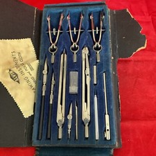 Antique Alvin Professional Drawing Instruments Set Germany Set Of 13 Pieces picture